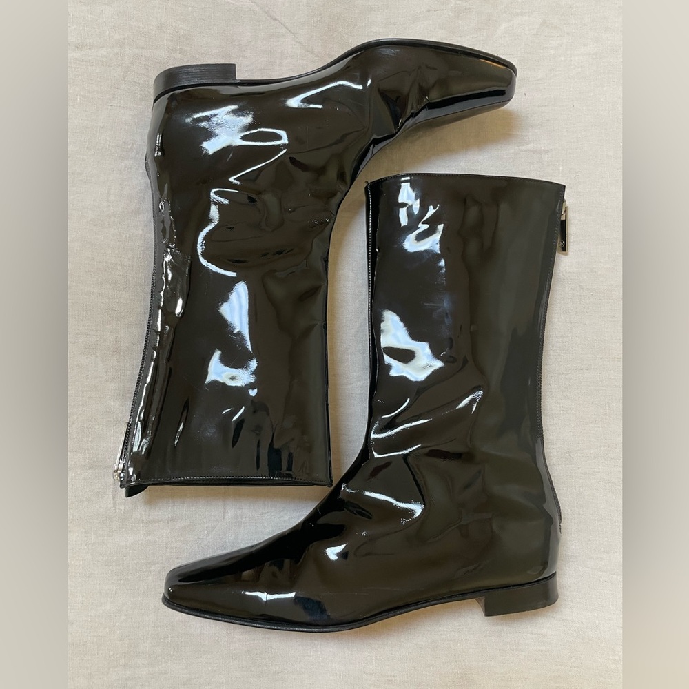 Manolo Blahnik Patent Leather Boots 37.5